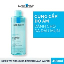 Nước Tẩy Trang Làm Sạch Sâu & Kiểm Soát Bã Nhờn Cho Da Dầu Nhạy Cảm La Roche-Posay Micellar Water Ultra Oily Skin 400ml
