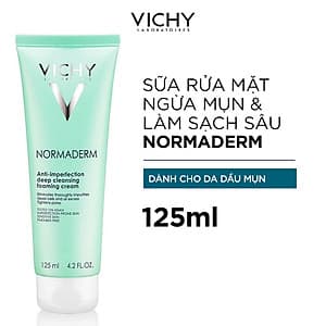 Sữa Rửa Mặt Tạo Bọt Ngăn Ngừa Mụn Và Se Lỗ Chân Lông - Normaderm Anti-perfection Deep Cleansing Foaming Cream Vichy 125ml - 100873890