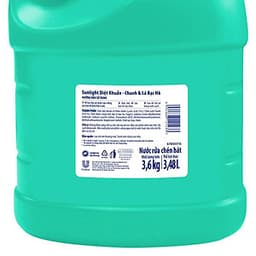 Nước Rửa Chén Diệt Khuẩn Sunlight Chanh Và Lá Bạc Hà Mới (3.6kg/Chai) - Mới
