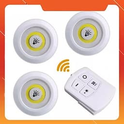 Bộ 3 Đèn LED chiếu sáng không dây - Dán tường, 2 chế độ sáng, có điều khiển từ xa, dùng pin