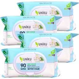 Combo 4 Gói Khăn Ướt Yuniku 90 Tờ Hương Lài ( 90 tờ x 4 )