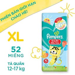 Tã Quần Pampers Điều Hoà Gói Lớn XL52 (12-17kg)