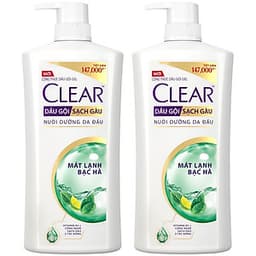 Combo 02 Dầu Gội Hỗ Trợ Trị Gàu Clear Mát Lạnh Bạc Hà 880g