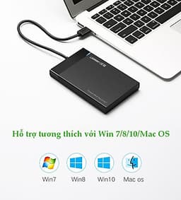 Hộp Đựng ổ cứng (HDD Box) 2,5 inch chuẩn kết nối USB 3.0 vỏ nhựa ABS cao cấp Ugreen 30847 - Hàng Chính Hãng