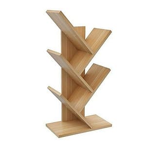 Kệ sách gỗ dạng xương cá (mầu vân gỗ như hình)