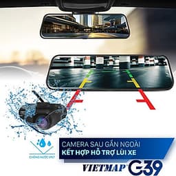 Vietmap G39 - Camera hành trình Dạng gương TRÀN VIỀN điện tử thông minh  - HÀNG CHÍNH HÃNG
