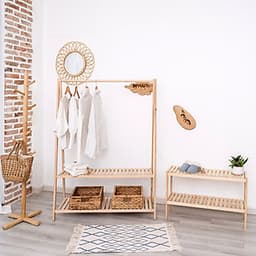 Giá Treo Quần Áo Gỗ 2 Tầng Size L A Hanger 2FL Nội Thất Kiểu Hàn BEYOURs - Gỗ Tự Nhiên