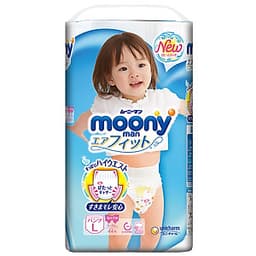 Tã Quần Cao Cấp Moony Nhật Bản Bé Gái L44 (44 Miếng)