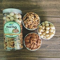 500G MIX 3 HẠT DINH DƯỠNG ĐÃ TÁCH VỎ (MACCA, ÓC CHÓ, HẠNH NHÂN) ĂN LIỀN