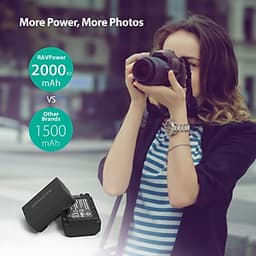 Bộ 2 pin 1 sạc RAVPower for Sony FZ100 (SONY A9, A7R III, A7 III) - Hàng chính hãng