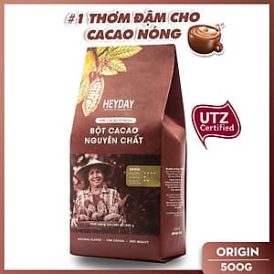 Bột cacao nguyên chất 100% Việt Nam - Dòng Origin thượng hạng túi giấy 500g - Heyday Cacao
