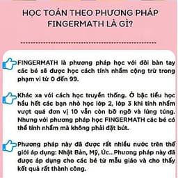 Khóa học NUÔI DẠY CON - Bé vui học toán theo phương pháp FINGERMATH NHẬT [UNICA.VN