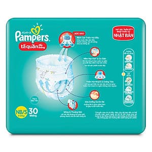 Tã Quần Pampers Đầy Tháng Mới Gói Trung NB/S30 (30 Miếng)