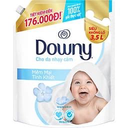Nước xả vải Downy mềm mại tinh khiết 3.5L tặng 1 Ariel 360ml frontload