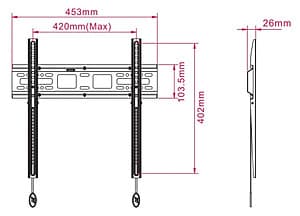 Giá treo tivi thẳng tường nhập khẩu NB D2F dùng cho tivi 32-55 inch siêu mỏng 2,6cm