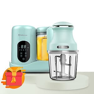 Máy xay hấp nghiền thức ăn đa năng 7in1 Motherlove tặng kèm máy xay đa nang nhỏ (xanh) - Hàng chính hãng