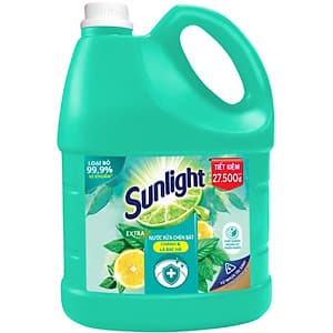 Nước Rửa Chén Diệt Khuẩn Sunlight Chanh Và Lá Bạc Hà Mới (3.6kg/Chai) - Mới