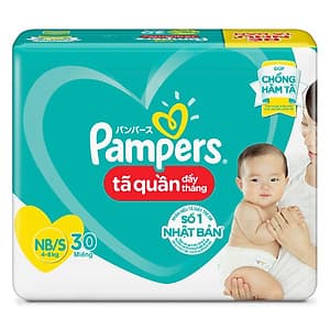Tã Quần Pampers Đầy Tháng Mới Gói Trung NB/S30 (30 Miếng)