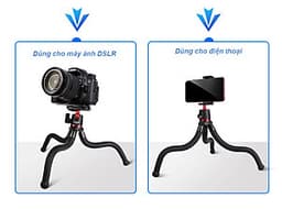 Tripod bạch tuột 3 chân MT35 xoay 360 độ siêu chắc cho máy ảnh, điện thoại - Chân đế uốn dẻo có thước đo cân bằng tích hợp sẵn giá đỡ điện thoại AnZ
