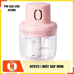 Máy xay  mini HT SYS - Sạc Điện -  Máy Xay Hành, Tỏi, Rau Củ ,Thịt Dung Tích 250ml - 3 Lưỡi dao - Hàng Nhập Khẩu