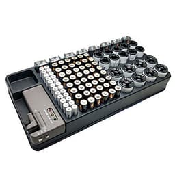 Hộp Trữ Pin Kiểm Tra Được Trạng Thái Pin Dành Cho Pin Aaa, Aa, 9V, C, D Và Pin Nút - Đen