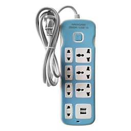 Ổ Cắm Điện Nakagami 2 USB + Ổ Cắm Đa Năng -Dây 2m (Giao màu ngẫu nhiên)