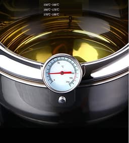 Nồi Chiên Inox Kèm Khay Ráo Dầu Có Đồng Hồ Cảm Biến Nhiệt Kiểm Soát Nhiệt Độ - 20.5x11.3cm, 860g