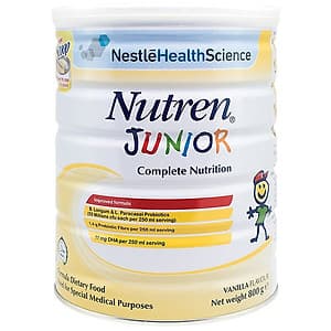 Sản Phẩm Dinh Dưỡng Y Học NUTREN JUNIOR Lon 800g - Tặng Gối Ôm Hình cà Rốt