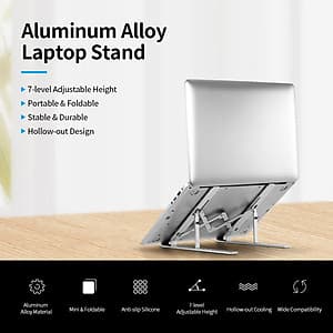 Giá Đỡ Laptop Hợp Kim Nhôm 7 Cấp Độ Điều Chỉnh Chống Trượt Gấp Gọn
