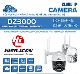 Camera Ip Wifi Ngoài Trời Vitacam DZ3000  3.0MP Độ Phân Giải 1296P Ultra HD - Hàng Chính Hãng