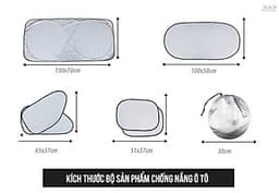 Bộ 6 tấm bạc che nắng phản quang ô tô, Bạt che nắng ô tô gấp gọn tiện lợi, ngăn tia UV nhập thái lan familydecor