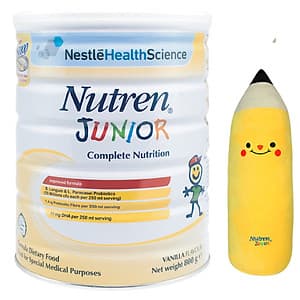 Sản Phẩm Dinh Dưỡng Y Học NUTREN JUNIOR Lon 800g - Tặng Gối Ôm Hình Bút Chì