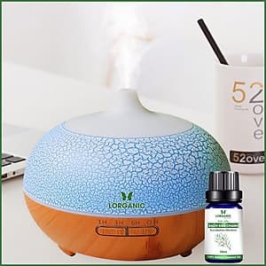 Combo máy khuếch tán/ máy xông tinh dầu Lorganic Bí Ngô FX2055 + tinh dầu bạch đàn chanh Lorganic (10ml) LGN0364/ Thích hợp xông phòng 15-40m2.