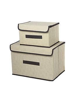 2 Hộp Vải Đựng Đồ Cá Nhân, Đựng Quần áo, Vớ, Đồ Lót, Đồ Chơi Size L,M