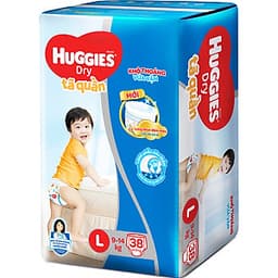 Tã Quần Huggies Dry Pants Jumbo L38 (8 - 13Kg) - Gói 38 Miếng