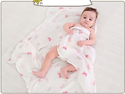 Khăn Tắm Em Bé, Khăn Sợi Tre Kháng Khuẩn Siêu Mềm -Tặng Khẩu Trang (Màu ngẫu nhiên)