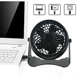 Quạt sạc 5 cánh để bàn chạy pin AA, quạt mini thiết kế nhỏ gọn bền, đẹp.