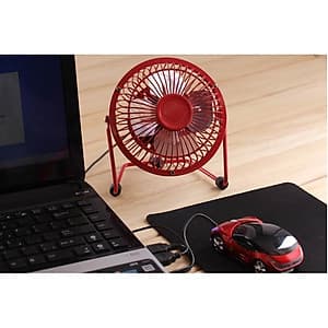 Quạt mini cắm cổng USB có lồng sắt công suất lớn màu ngẫu nhiên ( Tặng kèm 1 quạt mini cắm cổng USB vỏ nhựa )