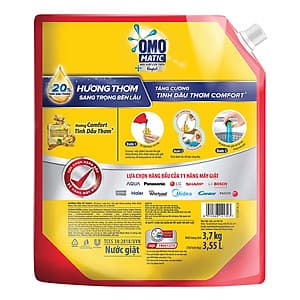 Nước Giặt OMO Matic Comfort Tinh Dầu Thơm Cho Máy Giặt Cửa Trên (3.7Kg/Túi)