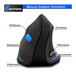 Chuột Quang Chơi Game Không Dây Dạng Đứng Zelotes F-35A - Đen (2100DPI) (2.4G)
