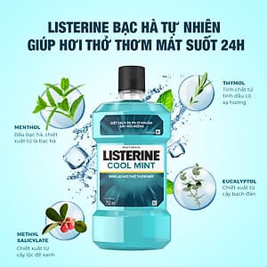 Bộ Đôi Nước Súc Miệng Hương Bạc Hà Listerine Cool Mint (750ml/ Chai) - 8850007800071