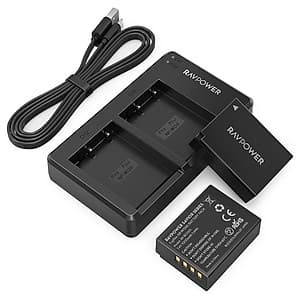 Bộ 2 pin và đế sạc kép RAVPower RP-BC023 tương thích Fujifilm NP-W126S, FinePix X-A5,...  - Hàng Chính Hãng