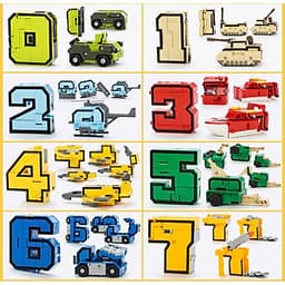 Đồ Chơi Lắp Ghép Bộ Chữ Số Biến Hình Từ 1 2 3 4 5 6 7 8 9 Thành Robot LEGO STYLE