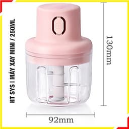 Máy xay  mini HT SYS - Sạc Điện -  Máy Xay Hành, Tỏi, Rau Củ ,Thịt Dung Tích 250ml - 3 Lưỡi dao - Hàng Nhập Khẩu