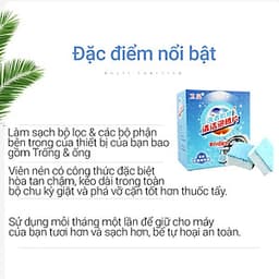 Hộp 12 Viên Tẩy Vệ Sinh Lồng Máy Giặt, Diệt Khuẩn Và Tẩy Chất Cặn Lồng Máy Giặt Hiệu Quả