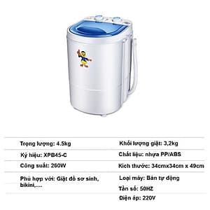 Máy Giặt Mini Giặt Đồ Tiết Kiệm Nước Bán Tự Động Giặt 3,2kg Đồ