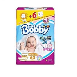 Miếng lót Bobby Fresh Newborn 2-60 miếng (TẶNG 6 MIẾNG TẢ QUẦN SIZE M)