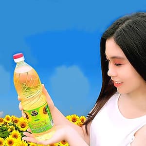 Bộ 3 chai dầu ăn hướng dương bảo vệ sức khỏe chai 1L- Nhập khẩu châu Âu