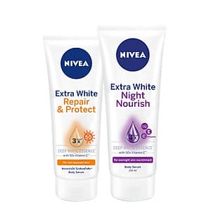 Combo Tinh chất dưỡng thể trắng da NIVEA ngày 180ml & đêm 200ml (88314+89122)