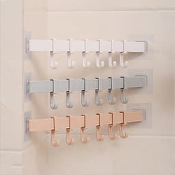 Combo 2 Thanh treo đồ dán tường,tủ quần áo, nhà bếp, có 6 móc chịu lực (giao màu ngẫu nhiên) GD263-MTSC-Thanh2
